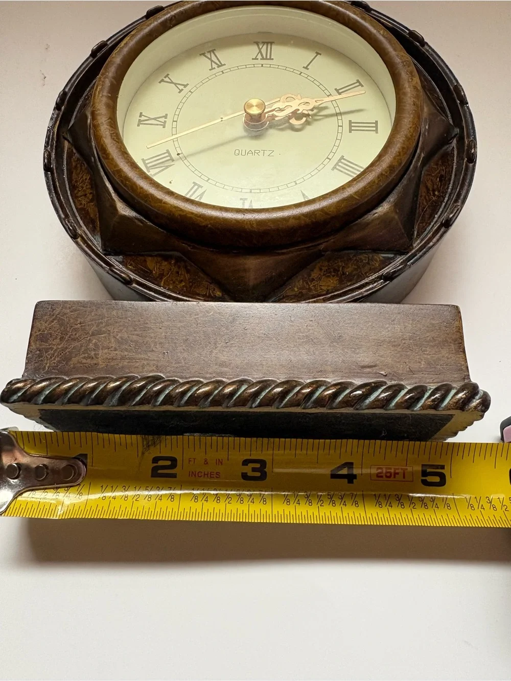 Classic Brown Mantel Clock with Roman Dial - Unbranded